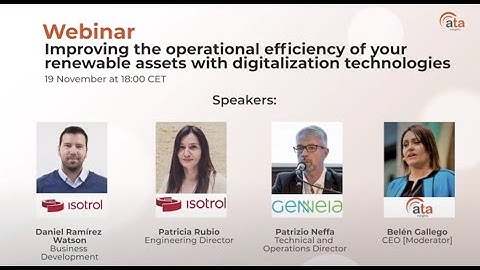 Webinar Improving the operational efficiency of your renewable assets with digitization technologies