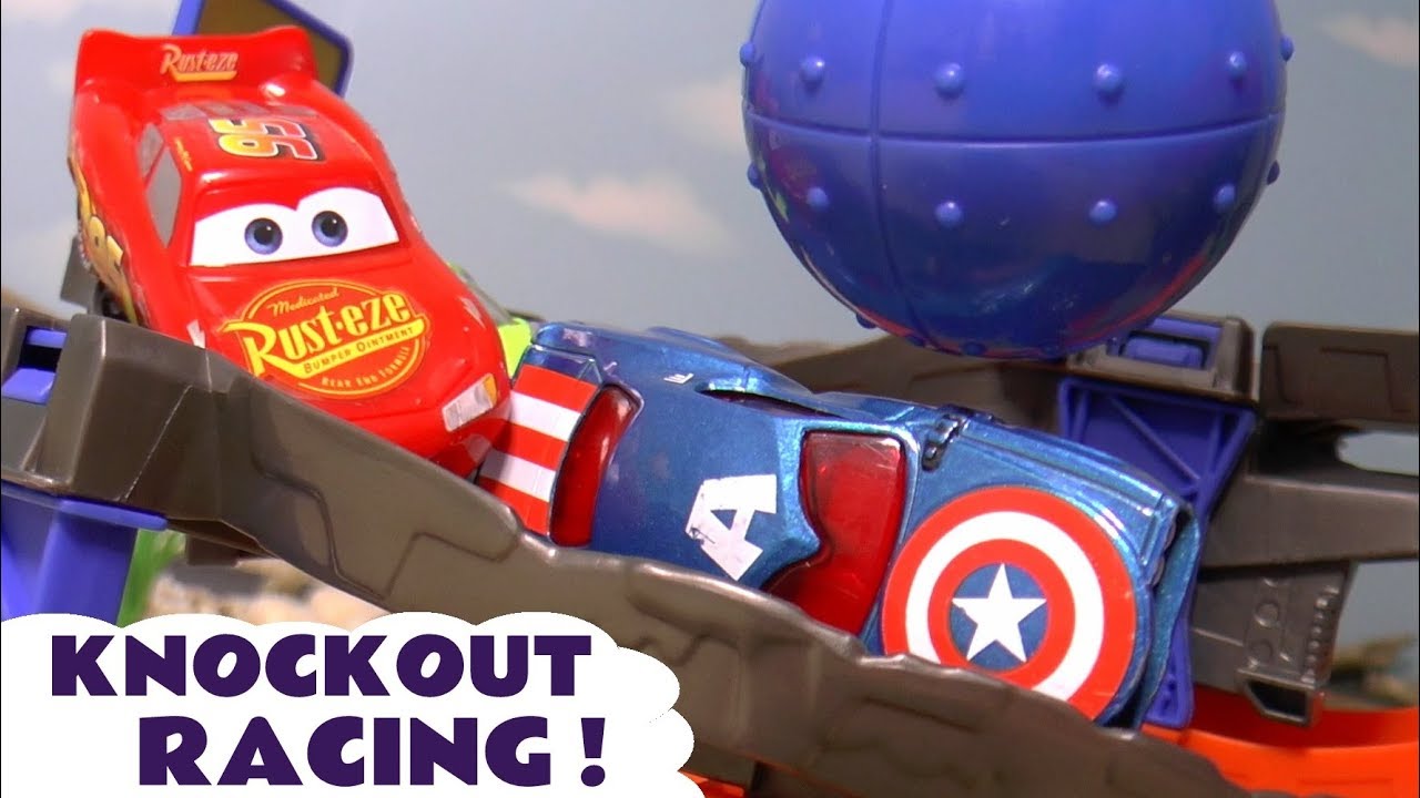 Toy car knockout racing with the Funlings cars YouTube