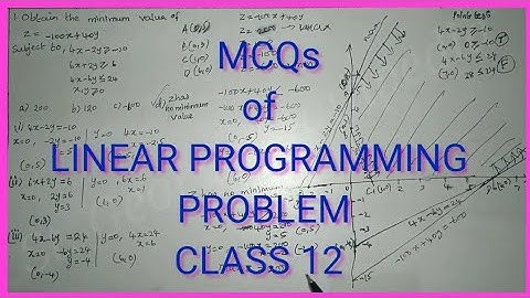 MCQs of Linear Programming problems of CBSE 12th std Mathematics in tamil -Chapter 12