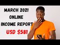Online Income Report March 2021