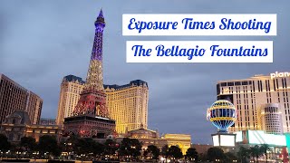 Examples of different Exposure Settings, Shooting the Bellagio Fountains Las Vegas Strip