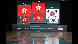 2023 WORLD JUMP ROPE CHAMPIONSHIPS - Leung Yun San - 30s Speed Sprint Awards Ceremony (audience view