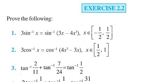 12th NCERT MATHS - INVERSE TRIGONOMETRIC FUNCTIONS EXERCISE-2.2 Q1 to Q21 solution Chapter 2