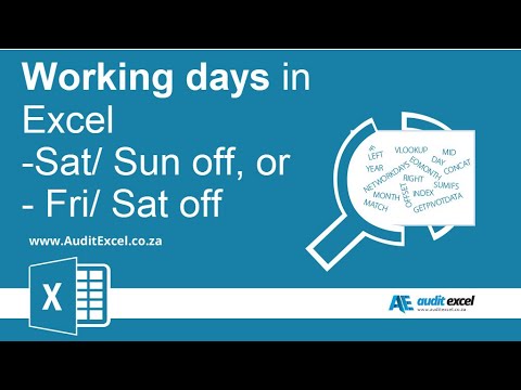 Working days between Excel dates including countries with Friday Saturday as weekends
