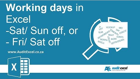 Working days between Excel dates including countries with Friday Saturday as weekends
