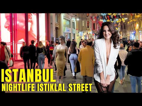 Istanbul 2024 Nightlife Istiklal Street Taksim Square Walking Tour 4K