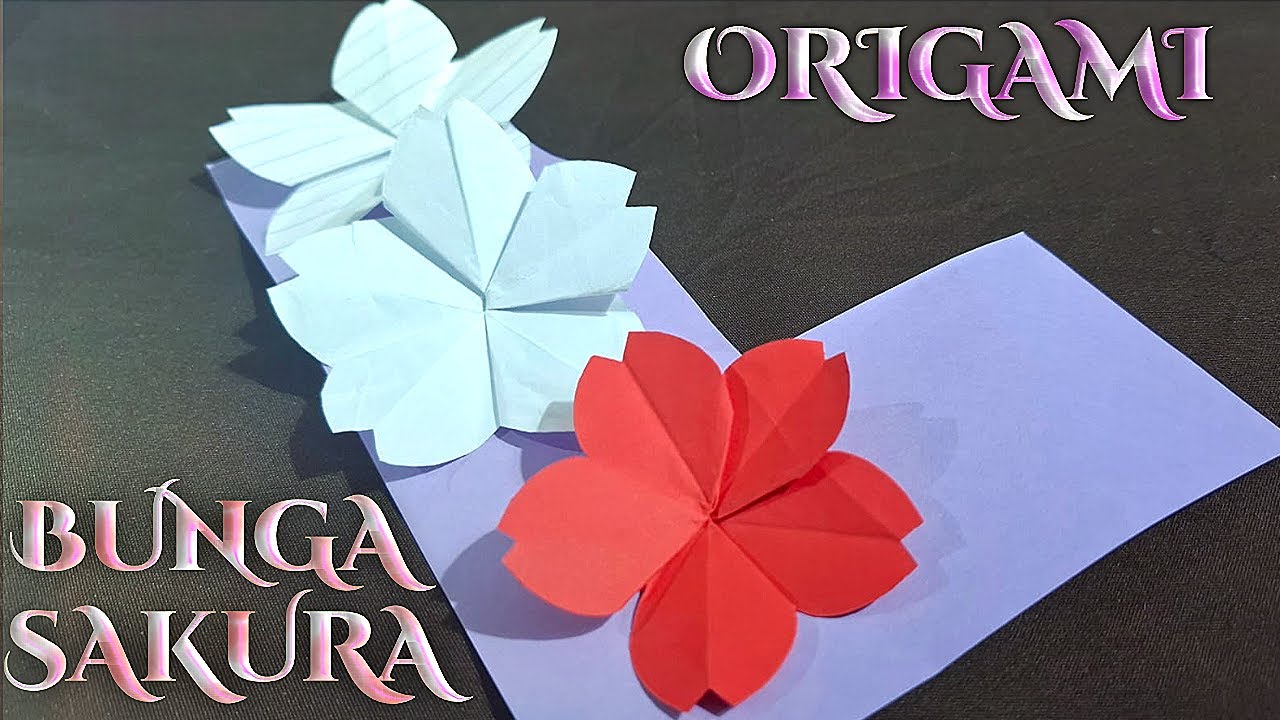 CHERRY BLOSSOMS! - How to Make Cherry Blossoms from Origami - Cara ...