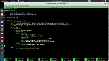 Program menghitung luas segitiga menggunakan bahasa C++
