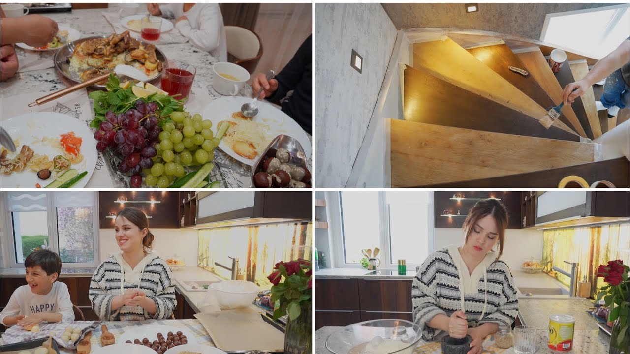 واخيراااا خليت مفرغة للمطبخ 💃🏼😆 حضرت كليجة العيد 🙈 فطورنا مقلوبة باللحم 😋