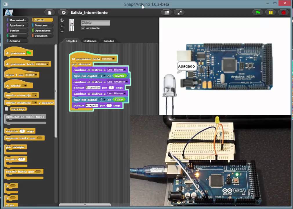 Snap Arduino Snap4Arduino Blink Led Intermitente Youtube - YouTube