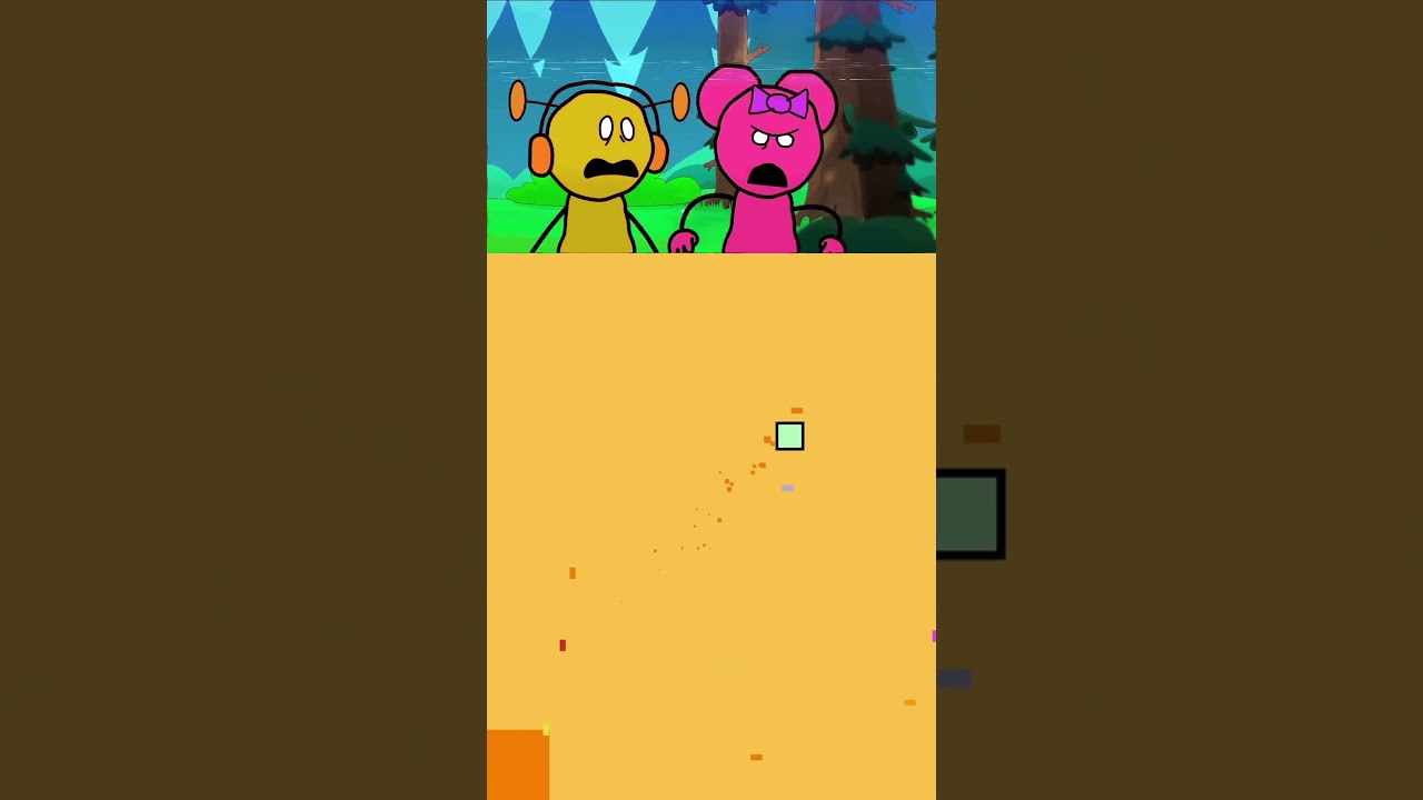 Wenda almost fell off the cliff but Brud saved her. Sprunki 