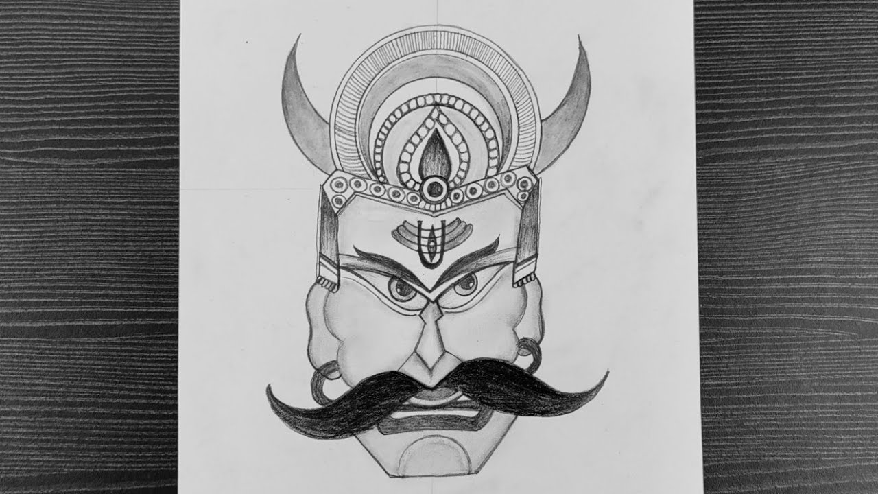 Art 1 - New Art ✍️ black pen King Ravana | Facebook