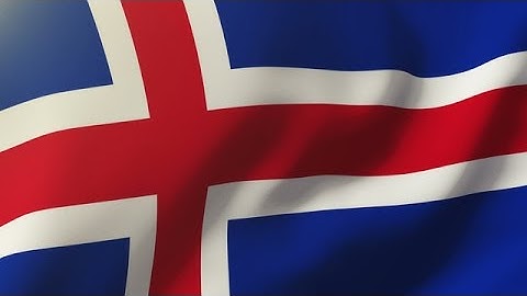 Iceland Flag Waving In The Wind. Looping Sun Rises Style. Animation Loop Stock Animation