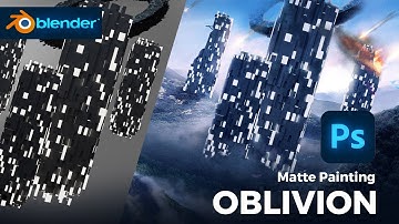 OBLIVION Matte Painting in Photoshop & Blender | Speed Art