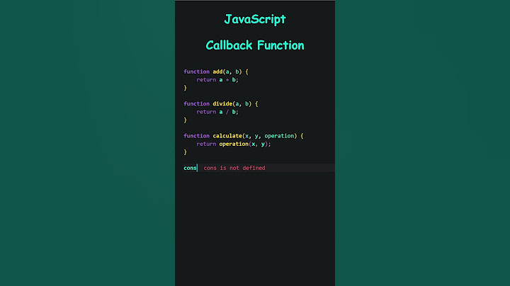 JavaScript Callback Function