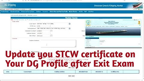 How to update your STCW courses  certificate on your DG Profile || After Exit exam