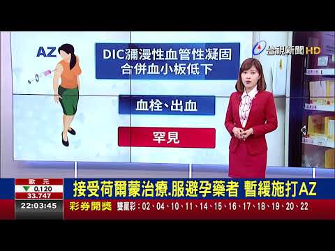接受荷爾蒙治療.服避孕藥者 暫緩施打AZ