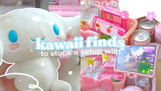 🍑 stocking my setup with a bunch of cute finds + aesthetic snacks | a kawaii haul ft. popshop live