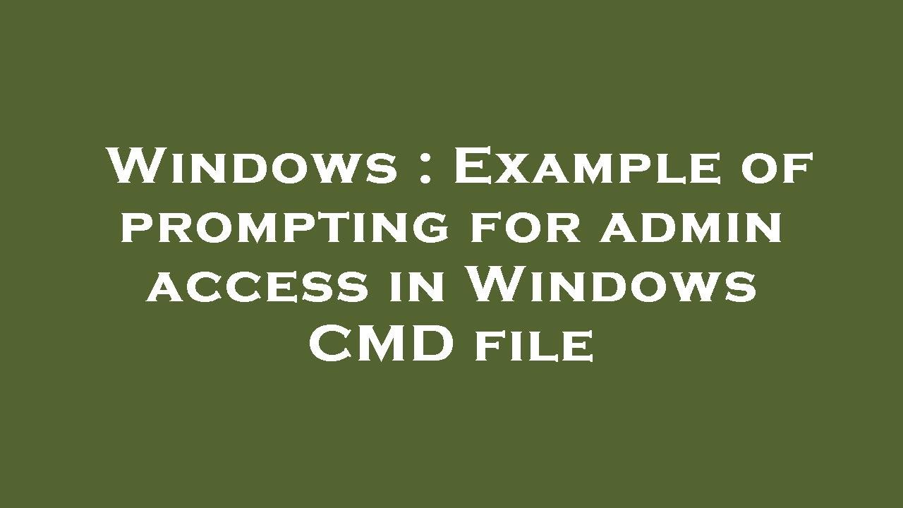 How To Check Admin Access In Windows How To Check Admin Access In Windows
