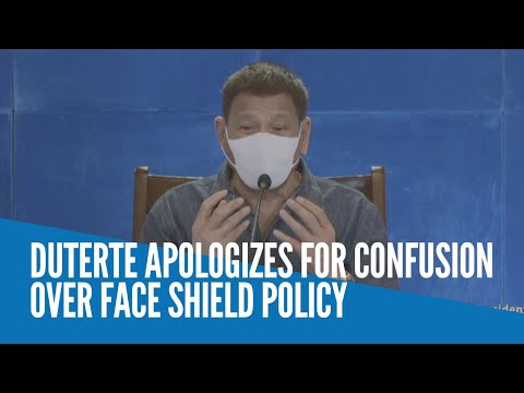 Duterte apologizes for confusion over face shield policy