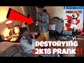 I BROKE TRAY NBA 2K18 GAME PRANK !!!