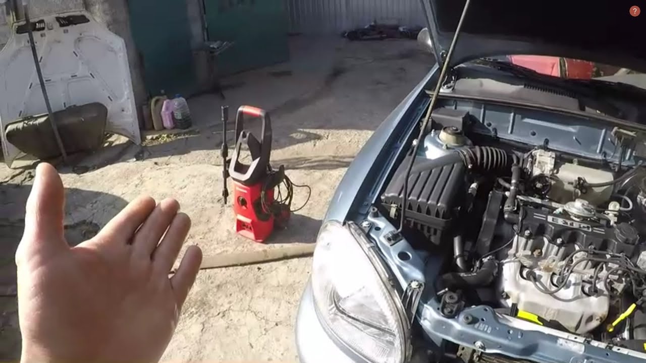 Как помыть двигатель.Мойка высокого давления INTERTOOL DT-1515. - YouTube