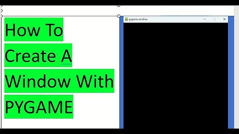 How to create an empty PyGame window?