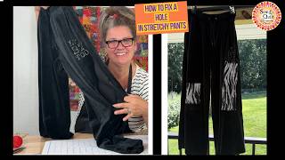 How to Sew a Patch on Stretchy Pants /Upcycle Clothes