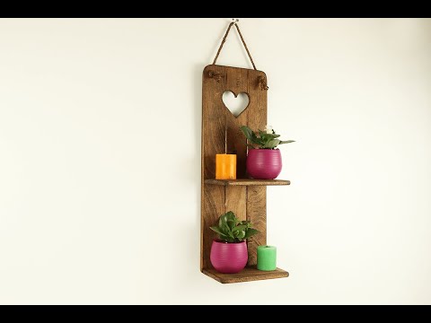 ხის საყვავილე , კედლის დეკორაცია გულის ფორმის ჭრილით - TR175