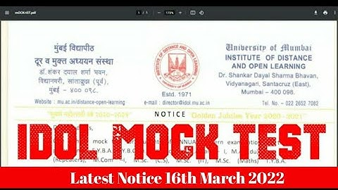 IDOL Mock Test | Ashish Sir
