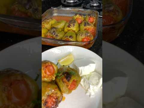 Фаршированные перцы в духовке по-турецки –Fırında Biber Dolması 🌶🍽️ #shorts #food #recipe #cooking