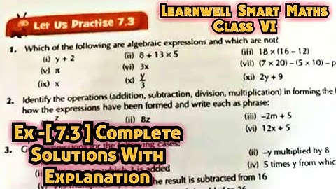 Learnwell smart Maths Class 6 Unit 7 Ex 7.3 Solutions | Class 6 learnwell maths Ex 7.3 Solutions Pdf