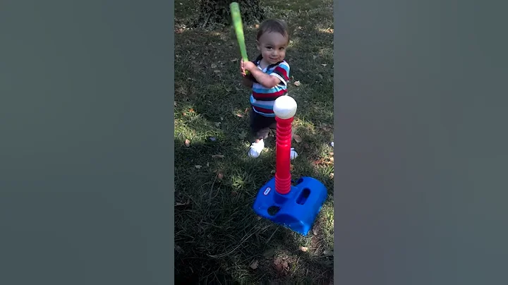 Jackson playing tee ball