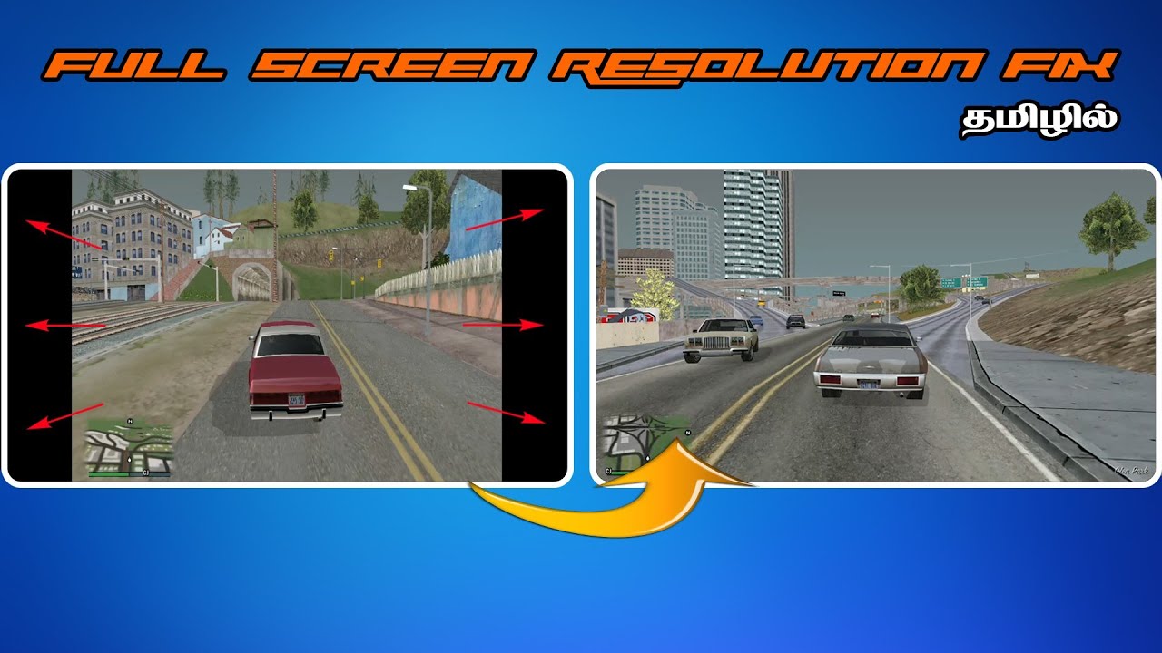 GTA San Andreas Full Screen Resolution Fix Tamil| Widescreen| 1366x768 ...