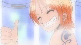Nami show her b**bs at the palace hot spring (luffy nosebleed)