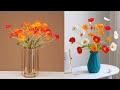 DIY绉纸做的漂亮花束||皱纹纸的创意||How to make paper flowers