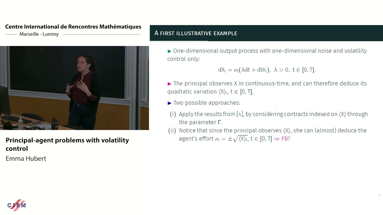 Emma Hubert: A new approach to principal-agent problems with volatility control