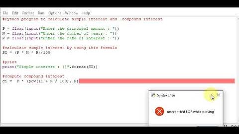 Python program to calculate simple interest and  compound interest