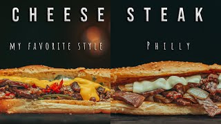 cheese steak sandwiche | 2 ways | ( philly cheese steak & mine )