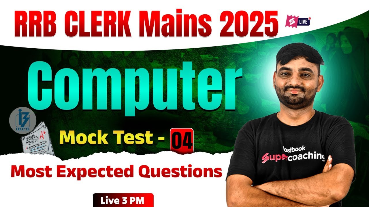 RRB Clerk Mains 2025 | RRB Clerk Mains Computer Mock Test 04 | RRB Mains Expected Paper | Sunil Sir