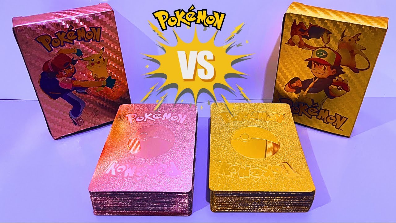 POKEMON GOLD CARDS V/S ROSE GOLD CARDS | AWESOME POKEMON GOLDEN CARDS AND  ROSE GOLD CARDS #pokemon
