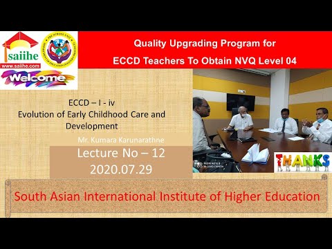 12. NVQL4 - Quality upgrading program for ECCD Teachers - 2020.07.29 - Mr. Kumara Karunarathne
