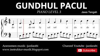 notasi balok gundul pacul - piano grade 3 - lagu daerah jawa tengah - instrumen