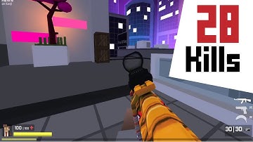 Krunker Game play - 23 Kills - Playing as Triggerman (Assault Rifle skin "Swarm", Deagle)