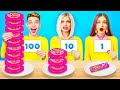 100 LAYERS FOOD CHALLENGE | 100+ Coats of Big Gummy Pizza and Candy by RATATA