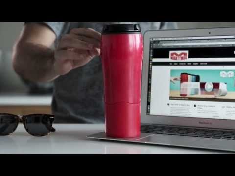 Mighty Mug Solo SS: Stainless Steel Red video