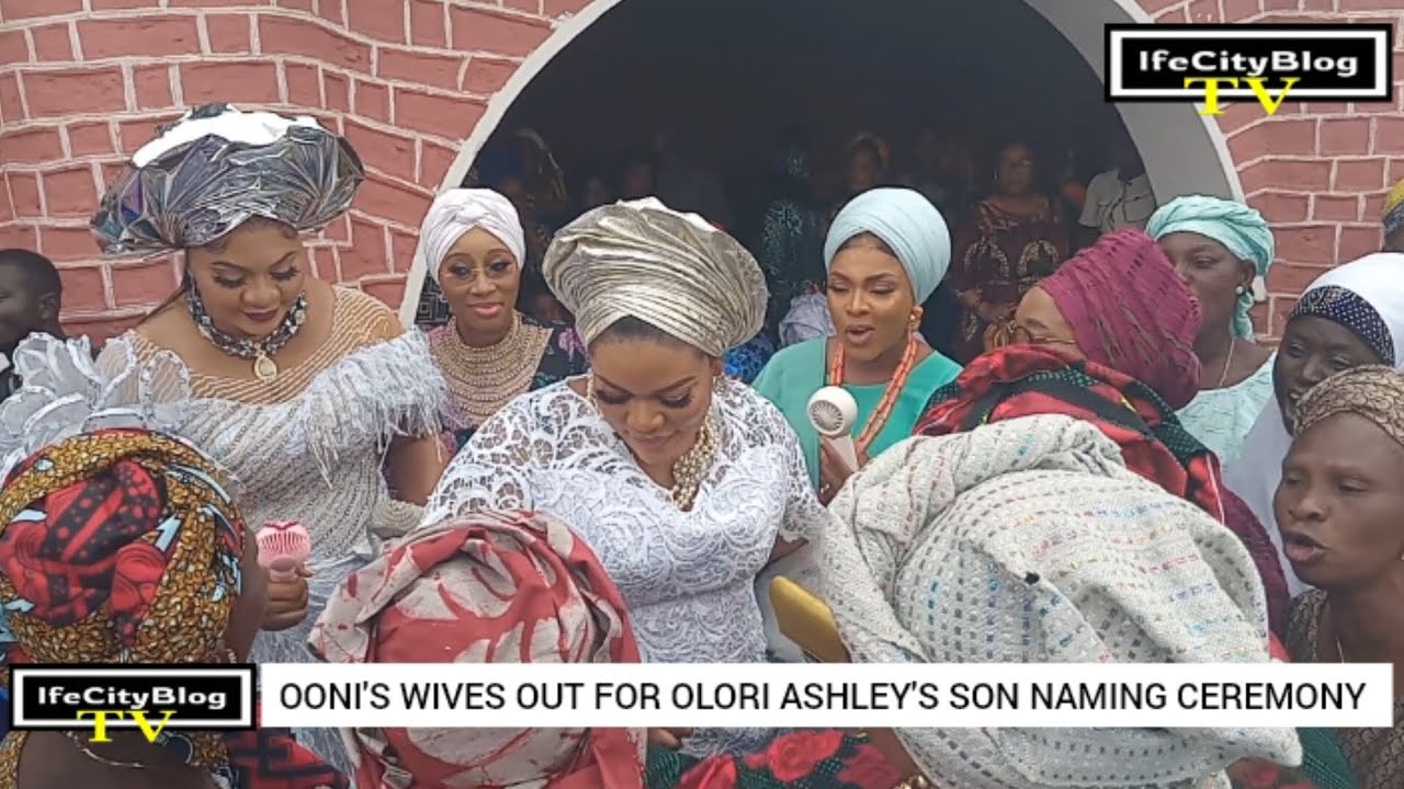 One Love! See How Ooni of Ife's Olori Ashley's Co-wives Celebrate Her In Style at Son's Naming