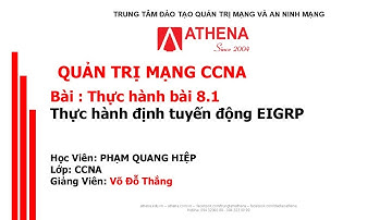 Bài Thực Hành 8.1 8.2 : Định Tuyến Động EIGRP
