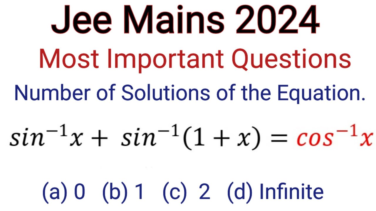 Jee Main 2024 ITF Jee main most Important Questions🔥 Inverse