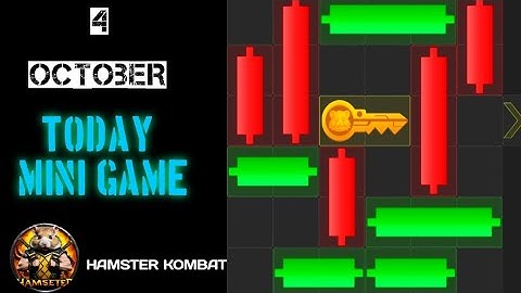 TODAY MINI GAME // 4 OCTOBER HAMSTER KOMBAT 🐹 HOW TO SOLVE MINI GAME PUZZLE IN HAMSTER KOMBAT [100%]